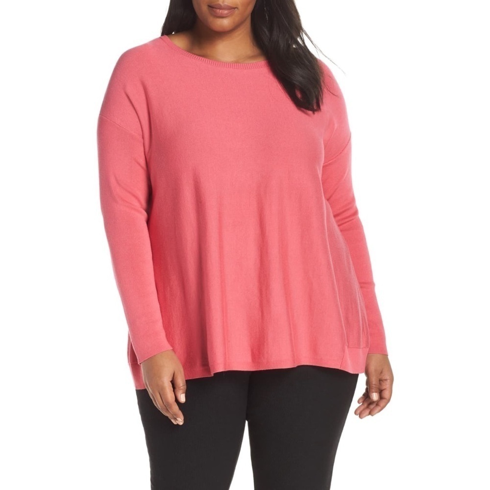 NWT Eileen Fisher Pink Crewneck Sweater size: s, l